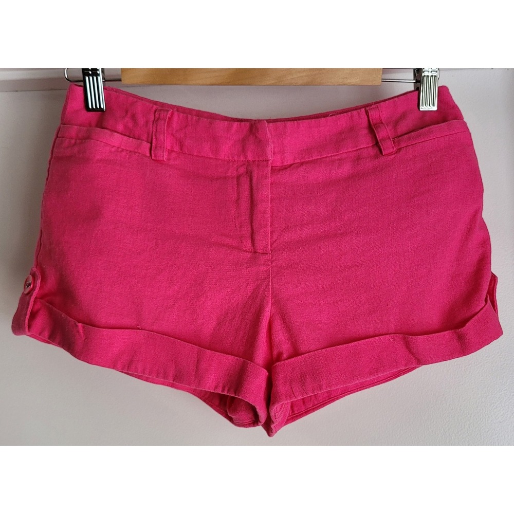 Forever 21 Shorts Women S Pink Linen Blend 2in Inseam Hot Pants Bermuda